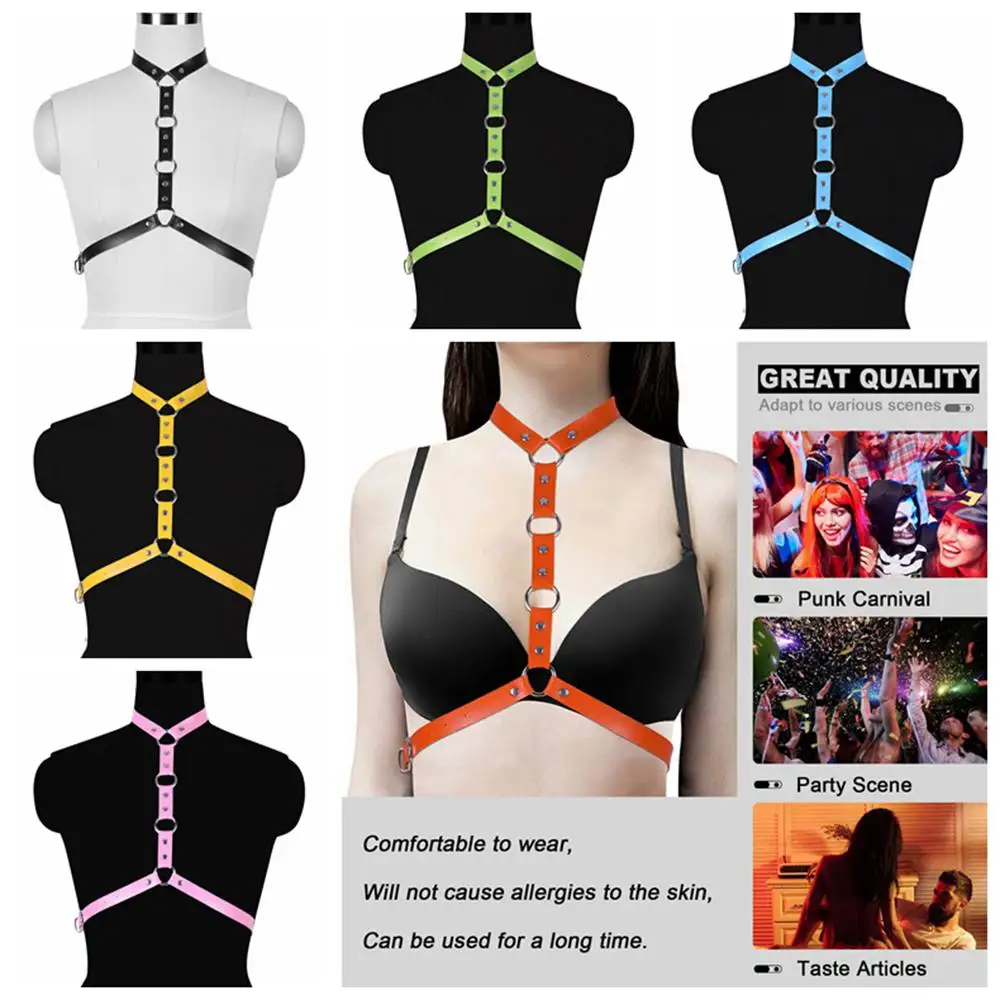 

Full Body Leather Hollow Bra Adjust Waist Belt Pole Dance Clothes Bdsm Harness Belt Suspender Goth Accessories Wedding Garter