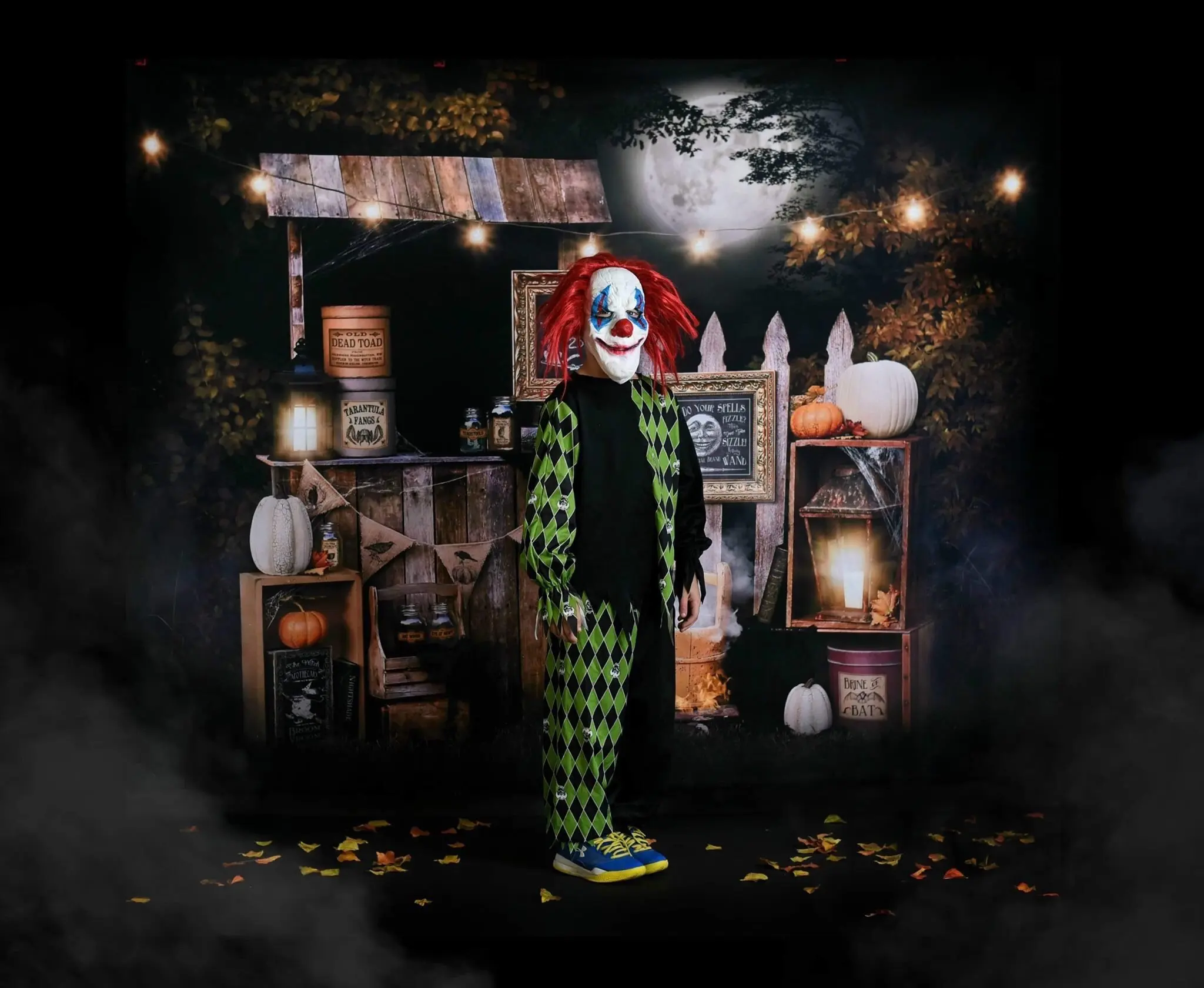 할로윈 사진 배경 나무 문 배경 끔찍한 밤 침묵 나무 파티 배경 Photobooth