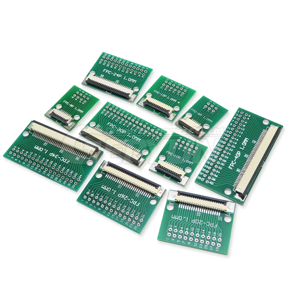 5PCS FPC FFC 0.5MM /1.0MM pitch for cable transfer conversion board 6P /8P/ 10P /12P/20P/ 24P / 26P / 30P / 34P /40P / 50P / 60P
