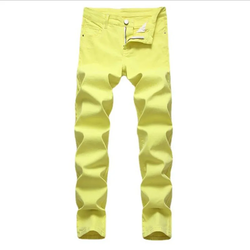 2022 Hot Sale Men Colored Jeans Autumn Fashion Mens Casual Cotton Jeans Slim Straight Male Denim Pants Plus Size 42