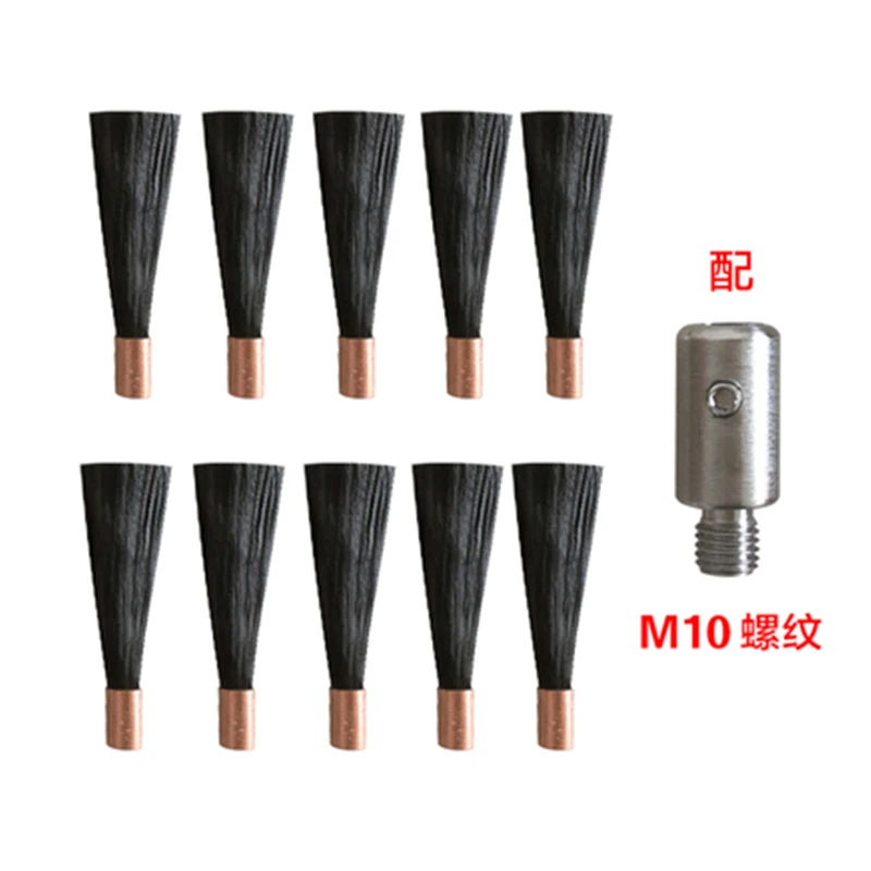 M6/M8/M10 Đánh Bóng Đầu Bàn Chải Cho Thép Không Gỉ Mép Hàn Vi Xử Lý Hàn Đường May Bụi 1 Cái Cổng Kết Nối với 10 Chiếc Đầu Bàn Chải