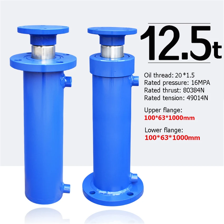 Ram idraulica di sollevamento bidirezionale resistente degli accessori della cima dell'olio della pressa per balle per balle del cilindro dell'olio idraulico FA-100x63x1000mm 12 tonnellate