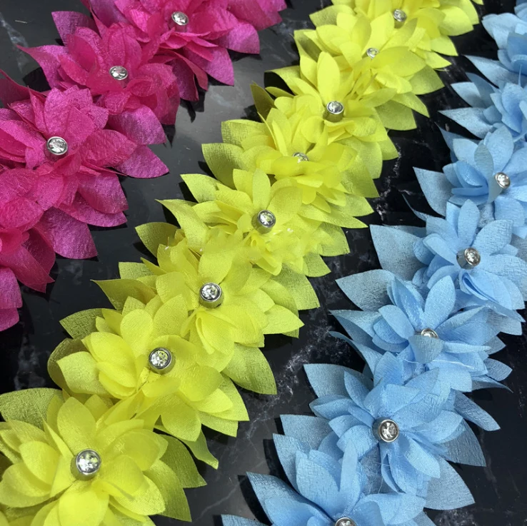 1 yard kolorowe perłowe diamentowe 3D koronki z kwiatowym wzorem tapicerka wstążka tkaniny szycia Craft dla kostium suknia ślubna dekoracji
