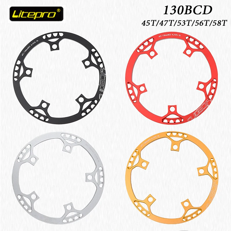 Ultralight 130 BCD 45T 47T 53T 56T 58T A7075 Alloy BMX Chainring Folding Bicycle BMX Chainwheel Bike Crankset Tooth