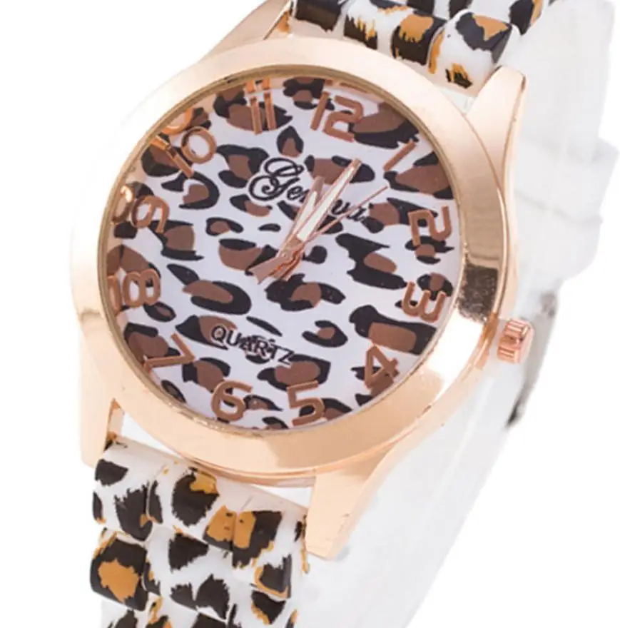 2022 damen Uhren Frauen Casual Uhren Mode Leopard Uhren Frauen Genf Silikon Band Quarz Armbanduhren Dropshipping