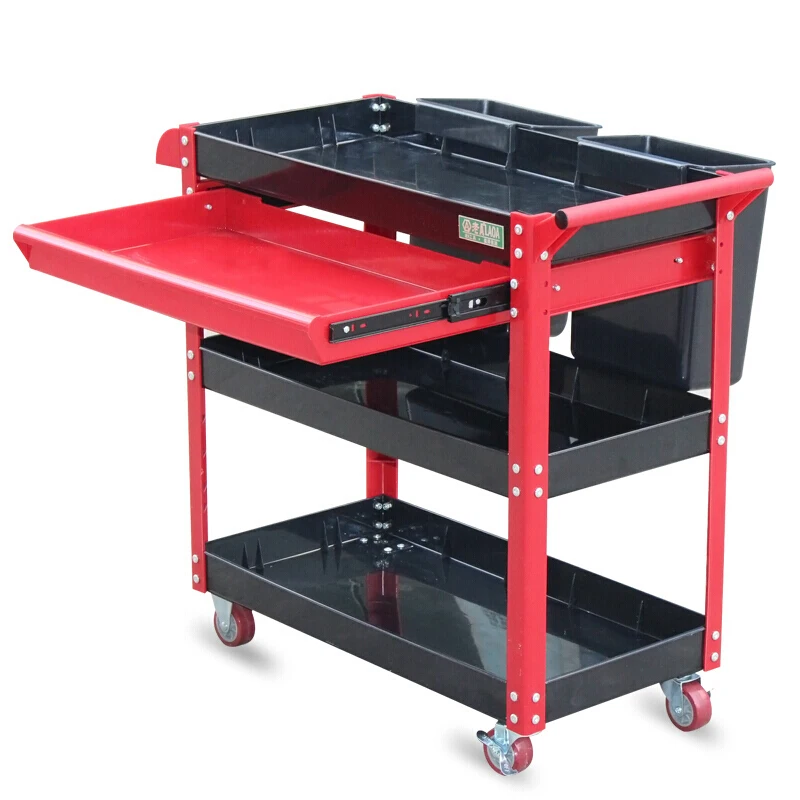 LAOA 4 layers Tool Cart on Wheels for Mechanics Tool Trolley One Drawer Workshop garage metal Tool Cabinet without tools