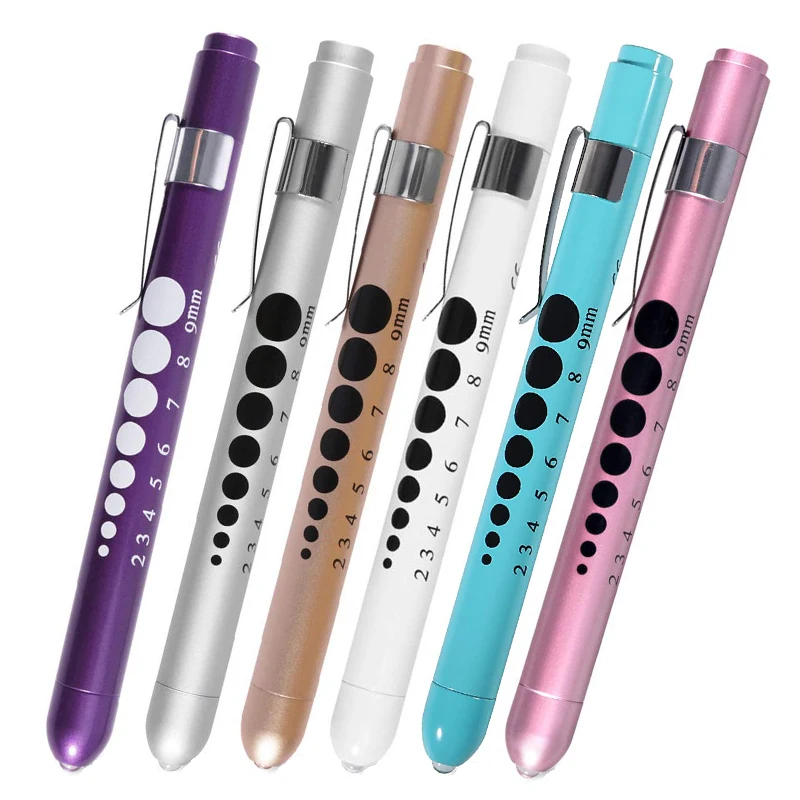 Portable LED Flashlight Reusable Medical First Aid Pen Light Torch Lamp With Pupil Gauge Measurement Doctor Nurse Diagnosis Pen