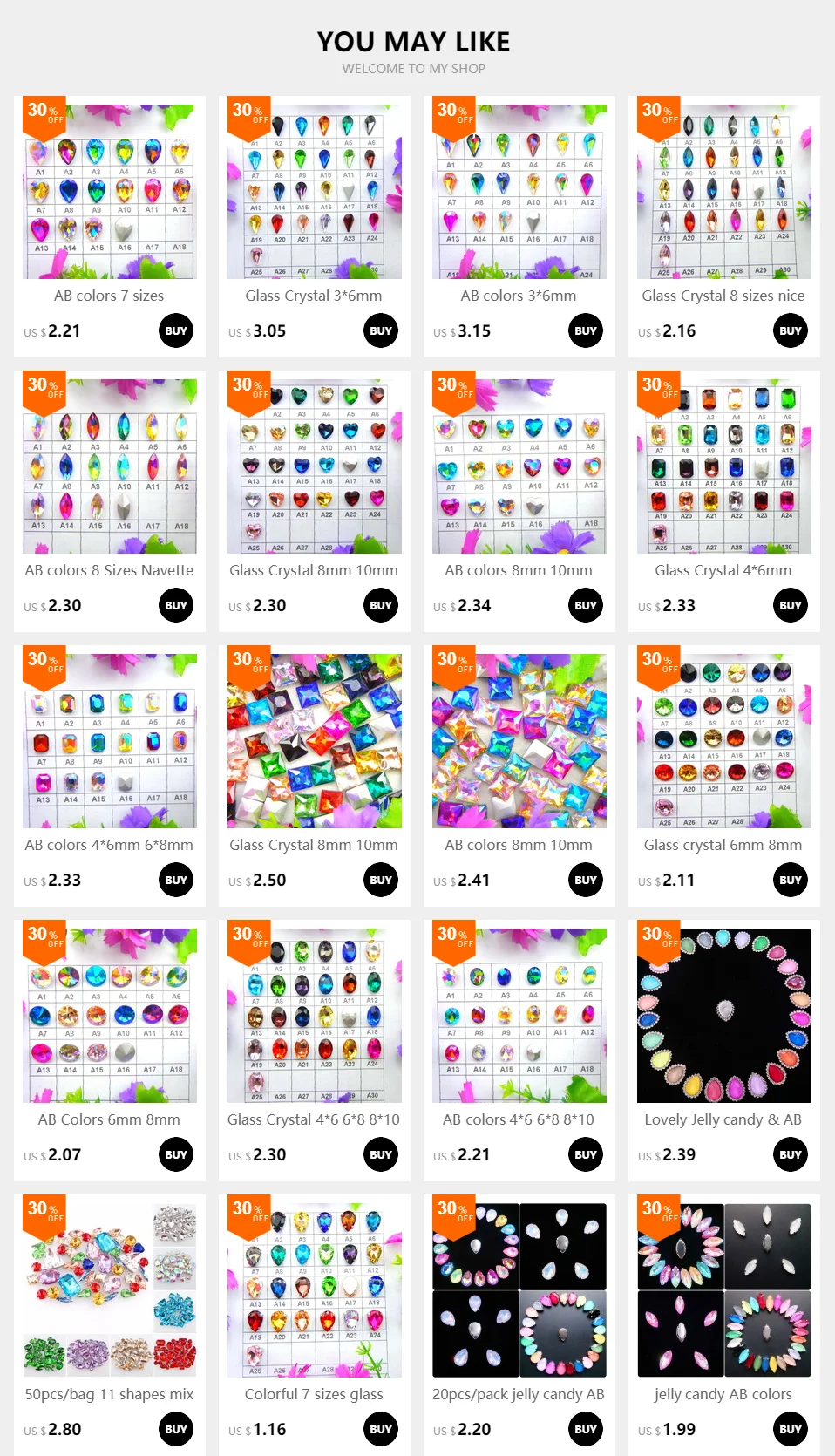 Glas-Kristall-Wassertropfenform, 3 Größen, Regenbogen- & Jelly-Bonbon-AB-Farben, Point-Back-Kleber, Strassperlen-Applikation, DIY-Verzierung – Detail 1