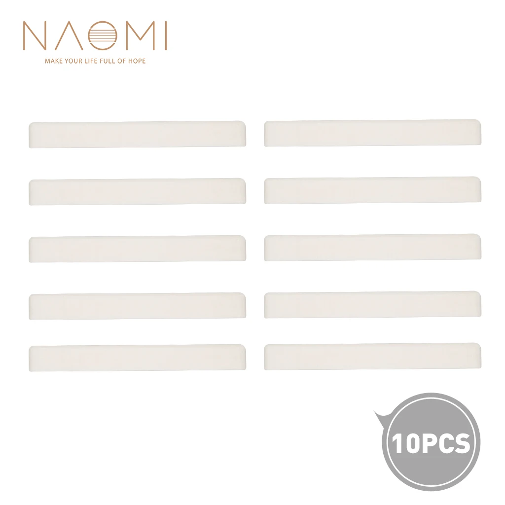 

NAOMI 10pcs/ 1set 53mm Length Ukulele Saddle Ox Bone Uke Bridge Unslotted Diy Ukulele Hawaii Guitar Replacement