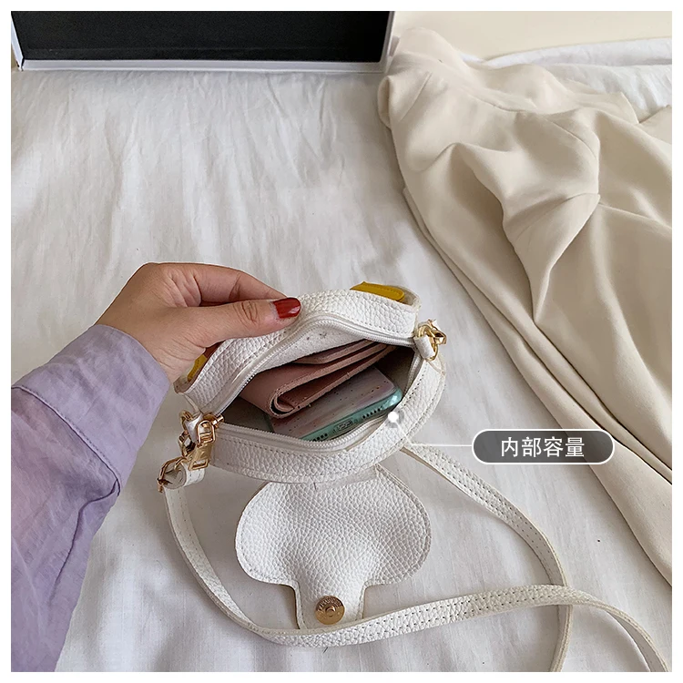 White & Yellow Cute Duck Style Crossbody Bag for Women Fashion Shoulder Bag Purses and Handbag Girl\'s Clutch Bag Pu Leather 2021