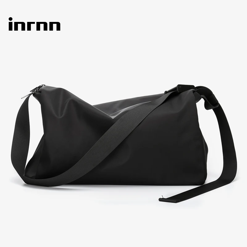 inrnn Men Weekend Travel Bag Outdoor Sport Bags for Teenager Waterproof Male Foldable Duffle Bag Fashion Shoulder Luggage Bag