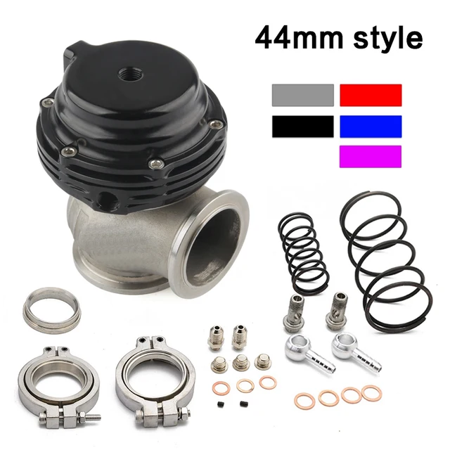 Chłodnica wodna 44mm Wastegate zewnętrzna Turbo z kołnierzem sprzęt MV-R chłodzony wodą z Logo czerwony niebieski czarny