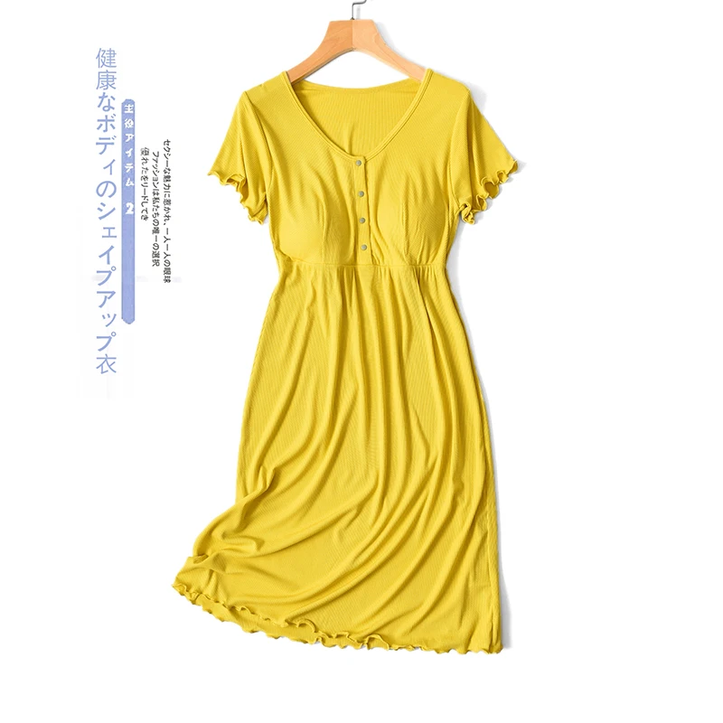 Fdfklak Night Gown Summer Short Sleeve Modal Pragnent Dress Women Nursing Clothes Maternity Wear Loose Maturnity Dresses