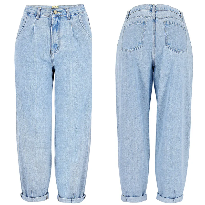 女性用ハイウエストストレートジーンズ,ルーズデニムパンツ,ボーイフレンド,ヴィンテージストリートウェア,xs