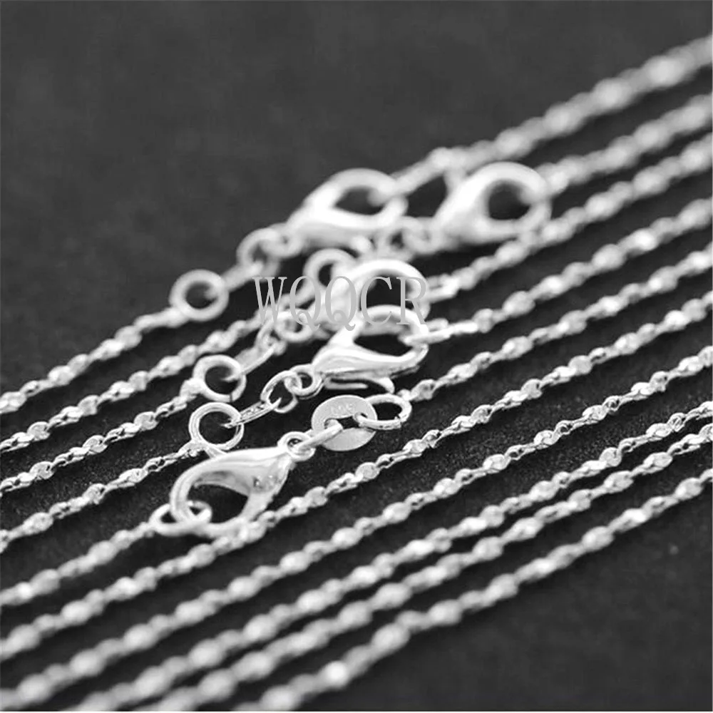 

10PCS Woman Fine Jewelry 925 Silver 1.2MM Star Chain Necklace Charm Silver Necklace 16"18" 20" 22" 24"26"28"30"Inches