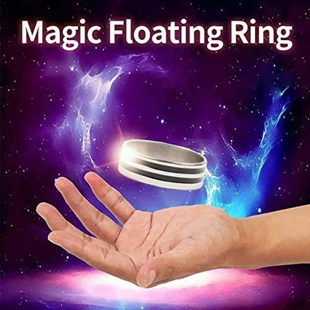 Magic show Magic Trick Floating Ring Magic with Gift Flying card Floating Effect Invisible Suspension Magic Props Thumb Rings