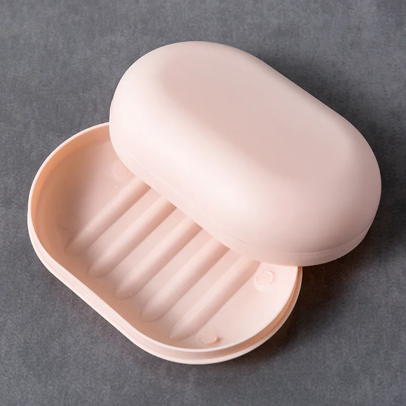 Portable Travel Soap Box Solid Color Lid Soap Dishes Hand Body Bath Face Clean Face Soaps Storage for Travel Bathroom Tools