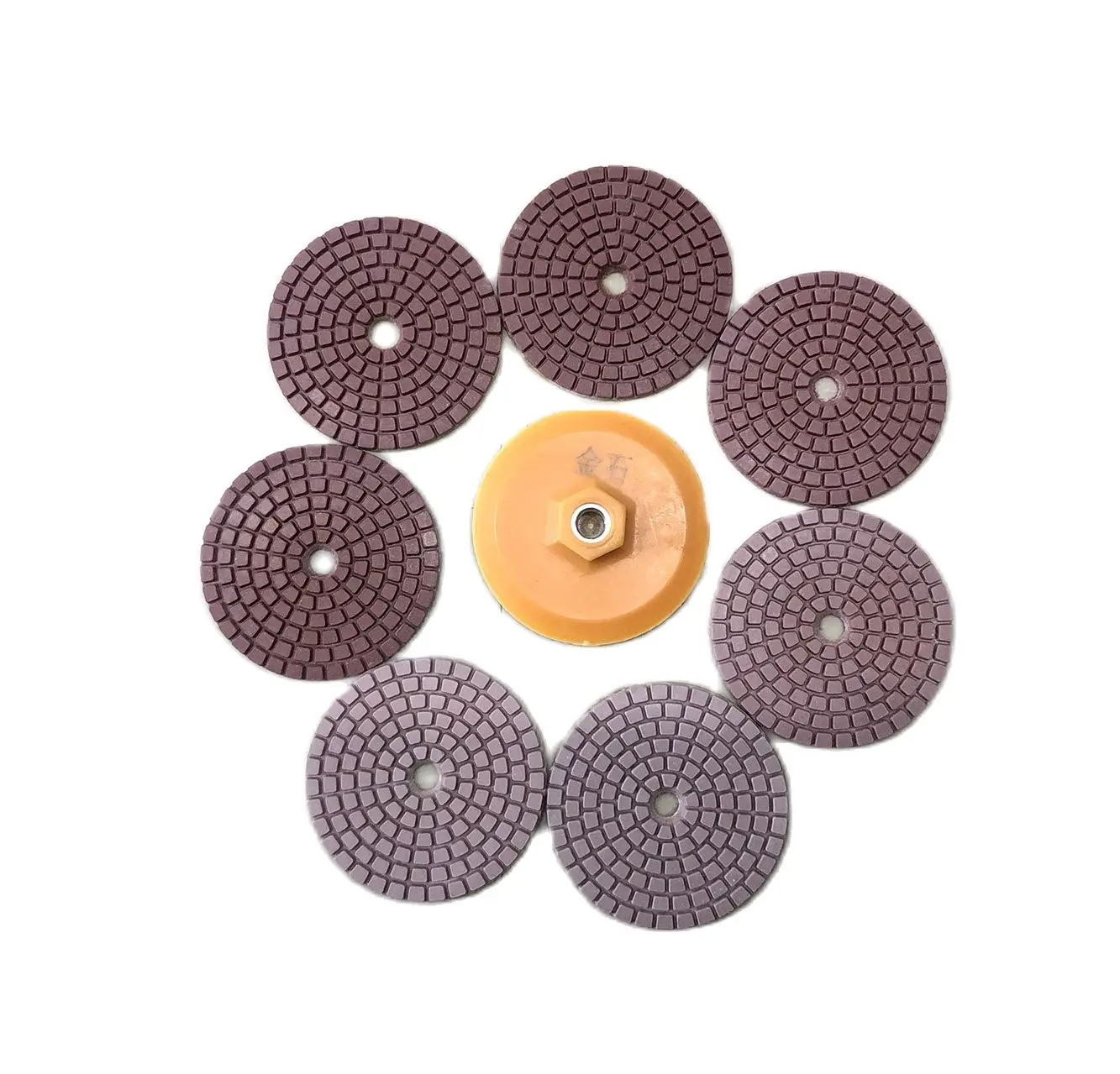 

7PCS/Set 3 Inch 80mm Red Wet Polishing Pad Sharp Type Flexible Diamond Polishing Pad With A Backer Pad For Granite Marble Stone