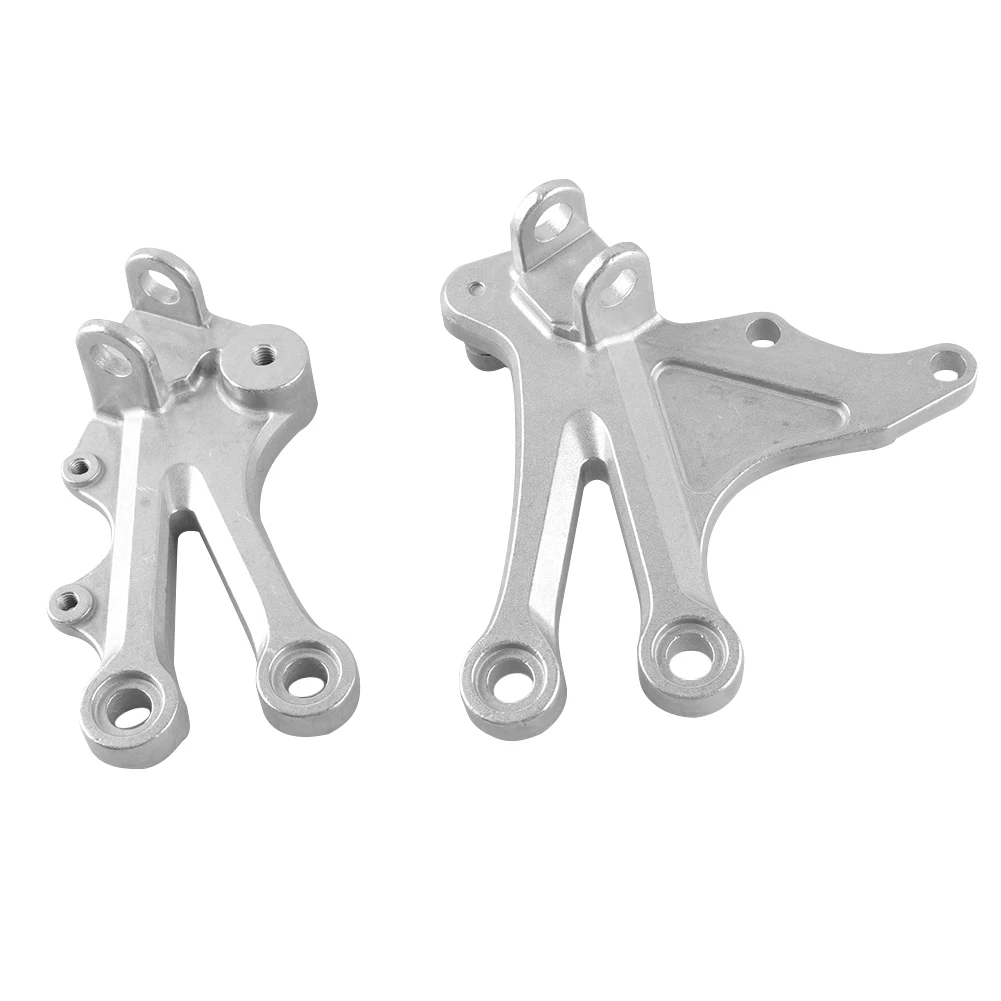 ZX-10R 2004 2005 Motorcycle Front Footrests Foot Pegs Brackets Assembly For Kawasaki ZX10R 04 05 Aluminum Alloy Silver 1Pair