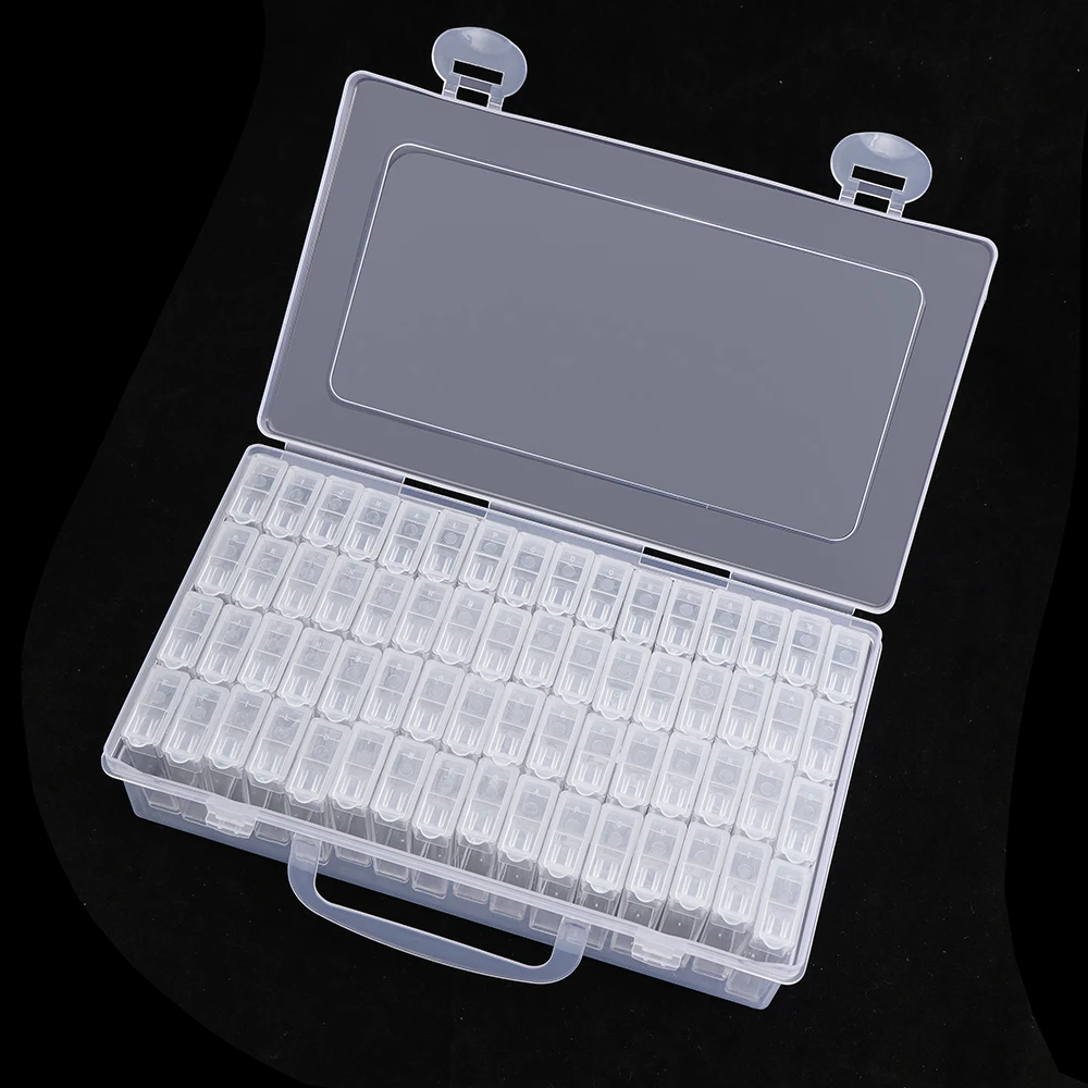 64/56/28 Transparent Storage Box Practical Plastic Case Diamond Painting Accessories Bead Jewelry Storage Box Organizer Tools