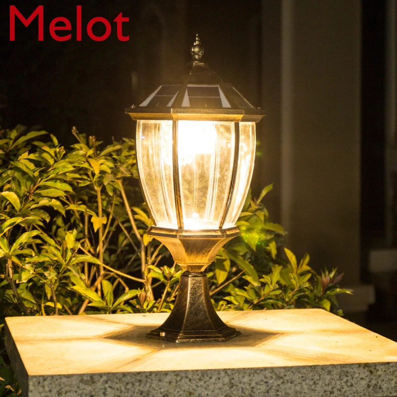 Fashionable High-End Outdoor Courtyard Waterproof Door Pillar Lamp Simple Home Solar Wall Lamp Outdoor Yard Lamp LED Street Lamp