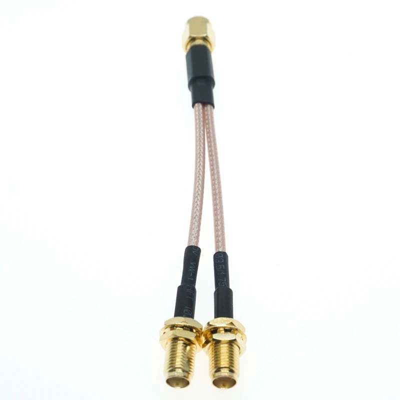 SMA Male Plug to 2X SMA female RF  Combiner coaxial cable Y type splitter pigtail RG316