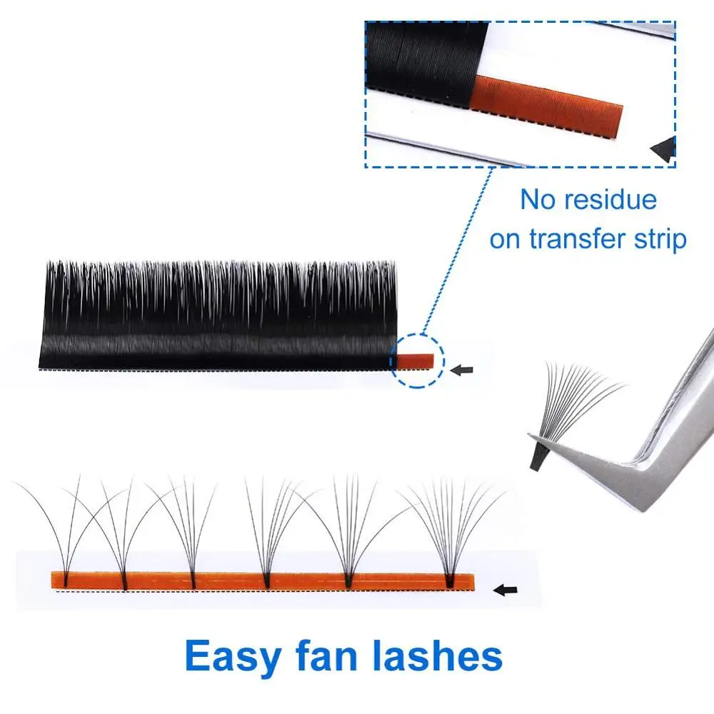 20MM Super Long Easy Fanning Eyelash Extensions Blooming Volume Eyelashes Auto Fans Camellia Individual Lash Extension Supplier