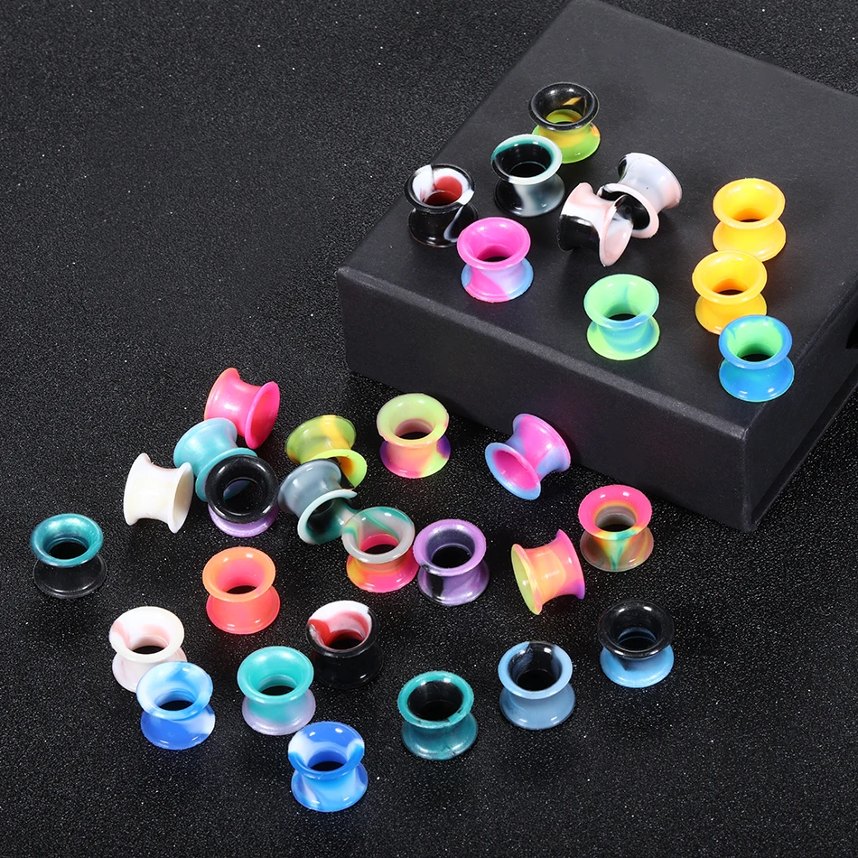 32 pz/set tappi per le orecchie in Silicone tunnel per orecchie espansori dimensioni 3-25MM barella per le orecchie calibri dilazioni orecchino Piercing gioielli per il corpo