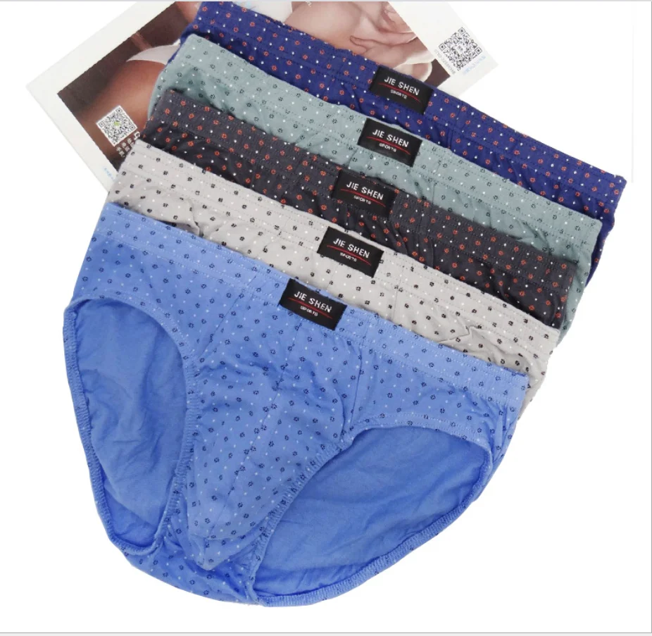 100% Katoenen Slips Heren Comfortabele Onderbroek Man Ondergoed M/L/XL/2XL/3XL/4XL/5XL 5 stks/partij Gratis & Drop Shipping