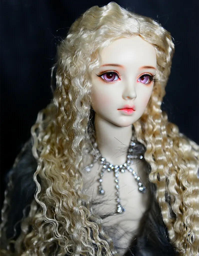 [wamami] UU# Blond Wavy/Crimp Mohair Wig For 1/4 MSD 1/3 SD DZ AOD BJD Dollfie