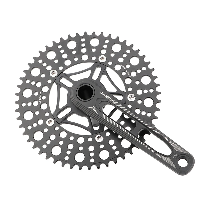 Bicycle Crankset 130mm BCD Crankarm 170mm for Folding Bike Single Speed BIke Ultra Light Aluminum Chainring 52/53/56/58T