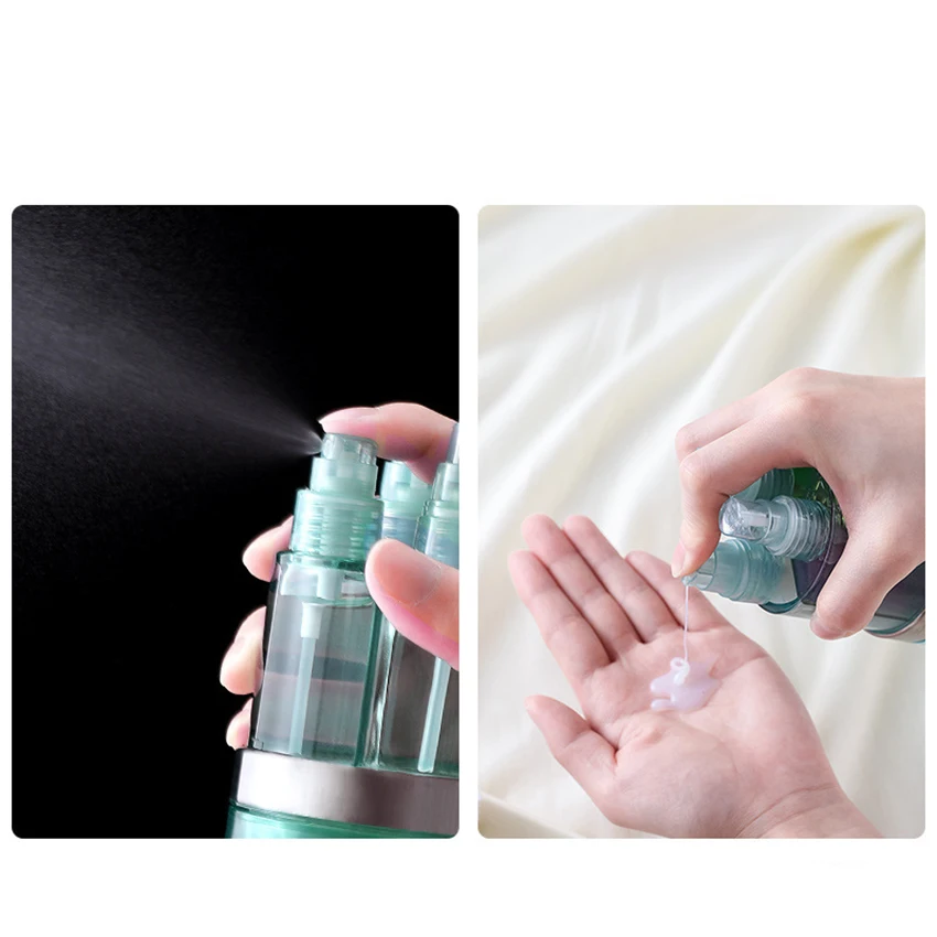 Bottiglie vuote in plastica 6 in 1 con flacone Spray, flaconi cosmetici ricaricabili, flaconi da viaggio per volo aereo per Toner, lozione, crema