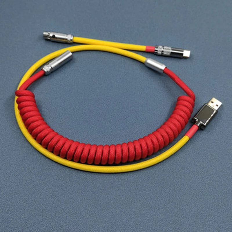 Customized Handmade DIY Detachable Coiled Cable Keyboard Type-C Mini Mirco to USB Connector For Mechanical Keyboard