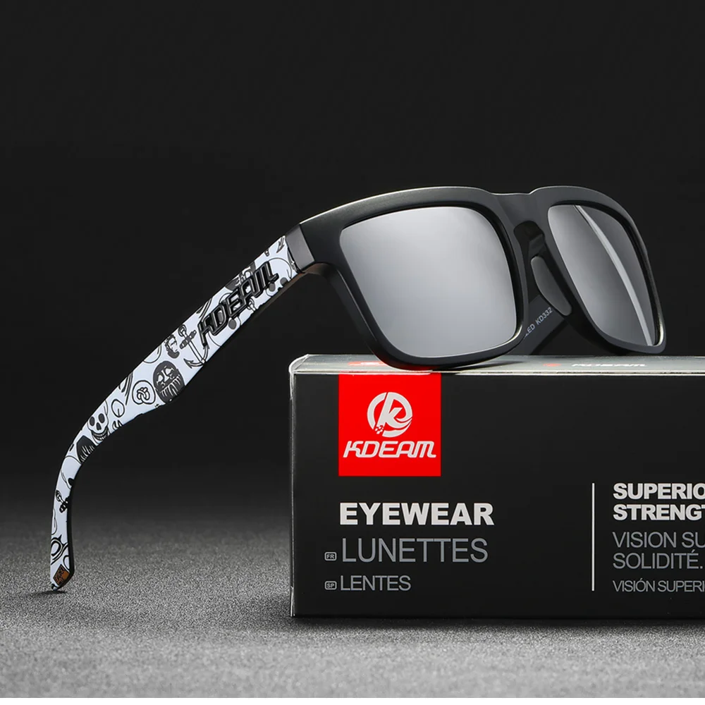 KDEAM männer Polarisierte Sonnenbrille Angeln Lebensstil Gespiegelt Farbe Blockieren Sonnenbrille Frauen Legende Platz Sonnenbrille Mit Box – Detail 27