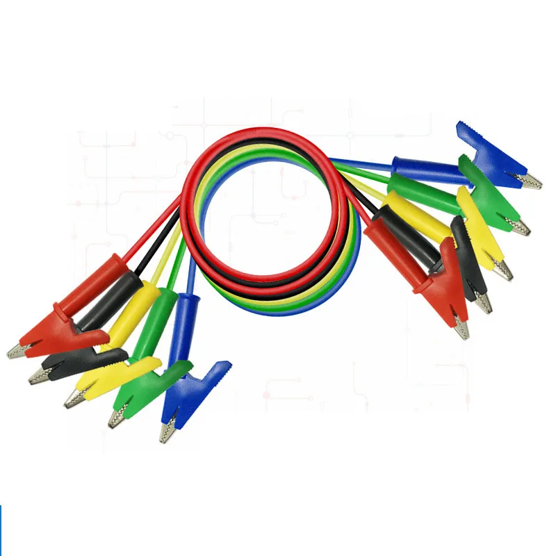 

5pcs Alligator Clips Electrical 1m DIY Test Leads Alligator Double-ended Crocodile Clips Roach Clip Test Jumper Wire