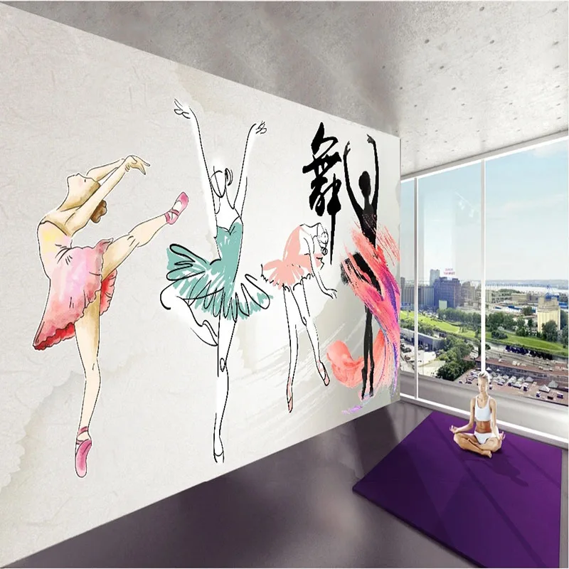 

Custom Modern Fashion 3D Elegant Dance Tooling Background Wall Minimalist Abstract Decorative Painting Papel De Parede Fresco