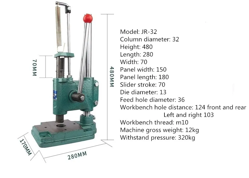 JR32 / JH32 Desktop Manual Punch Press