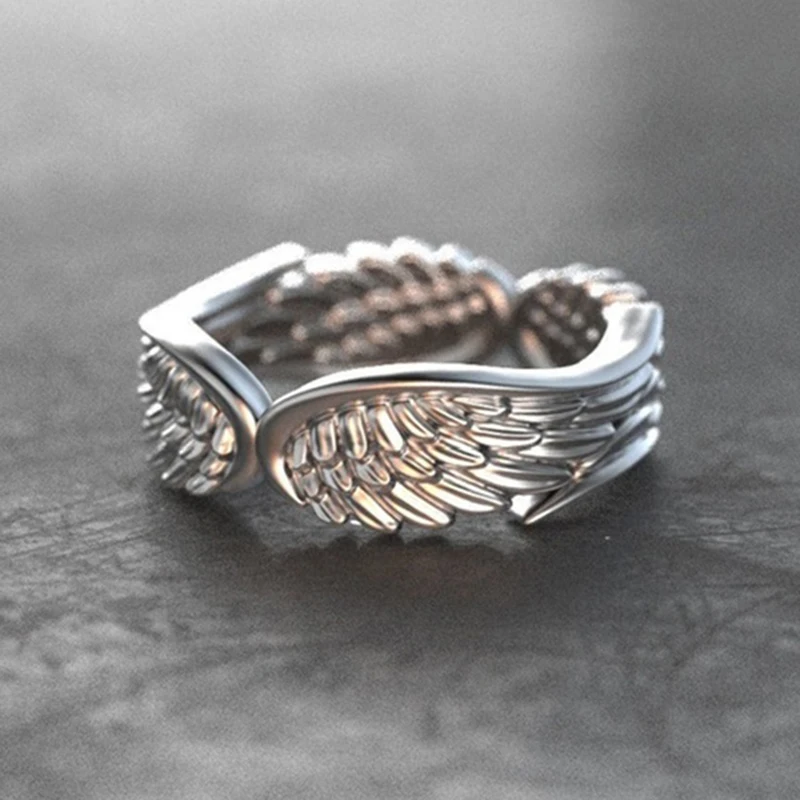 NEW Charm Women Wings Rings Metal Silver Color Romantic Girl Gift Pterodactyl Ring for Party Ladies Fashion Men Jewelry