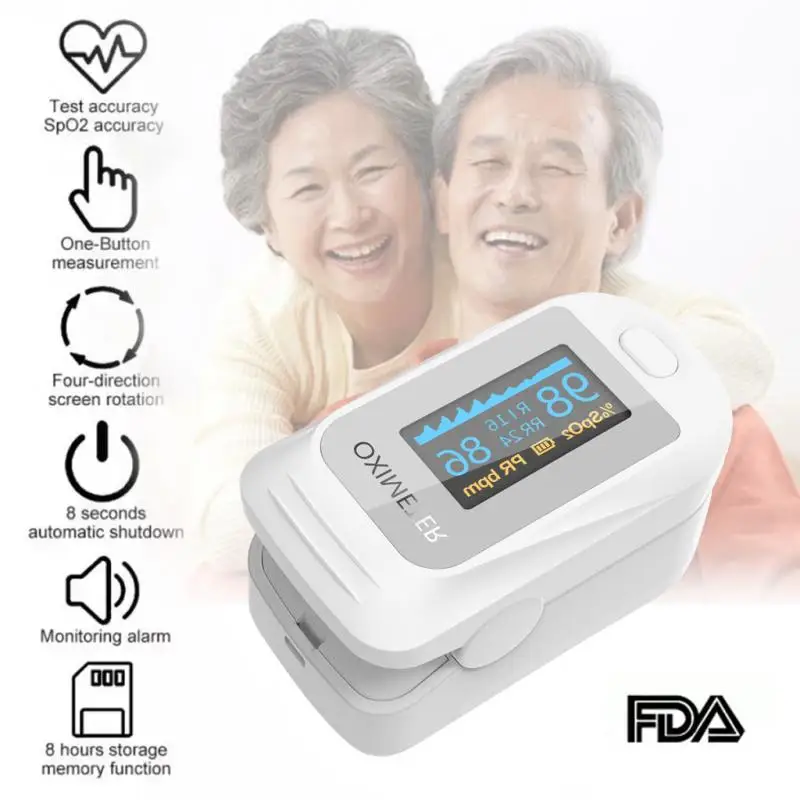 2-color Finger Clip Oximeter Digital Intelligent Detection Respiratory Frequency Blood Oxygen Saturation Monitor Health Care