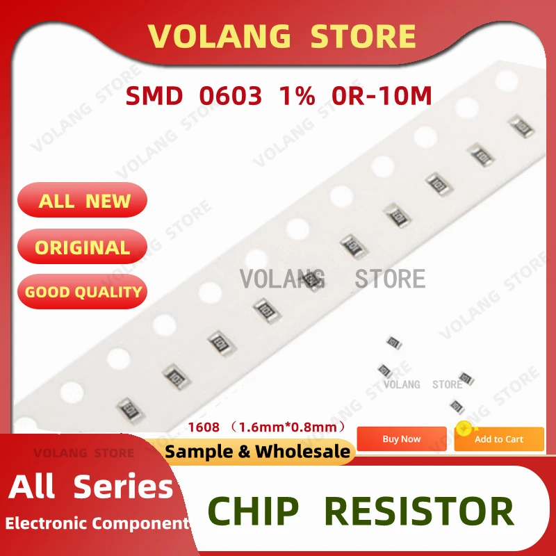 1000Pcs 0603 1% SMD RESISTOR 0R ~ 10M 1/10W 0 0.1 1 10 12 150 220 331 OHM 1K 2.2K 10K 470K 3R 0.1R 1R 10R 130R 150R 220R 820R 1M
