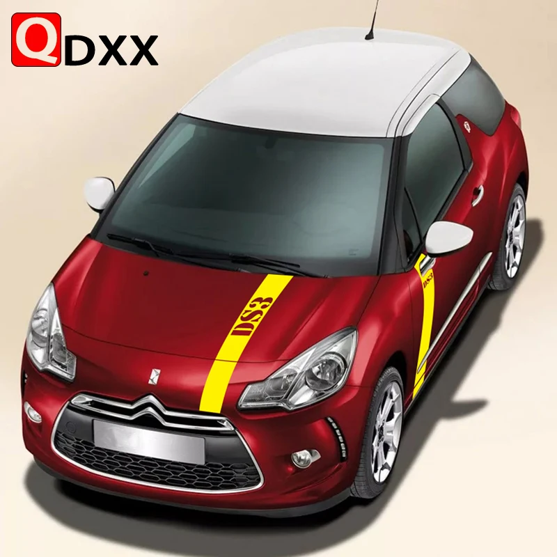 3 pz per Citroen DS3 Car Body Door Decor Stickers Racing Sport Hood Bonnet Stripes Auto Door accessori esterni prodotti per Auto