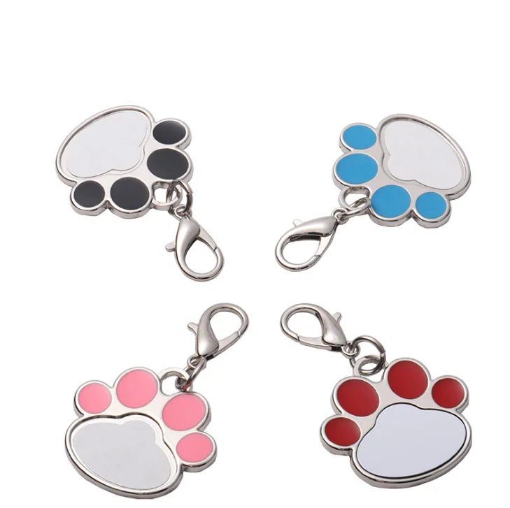 

Free Shipping 20pcs/lots Blank Dog Cat Footprint Shape Key Chain Pet Tag DIY Gifts Printing Sublimation Ink Transfer paper Print