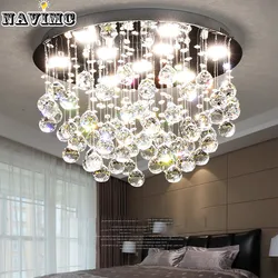 Led Master Bedroom Crystal Ceiling Lamp Round Living Room Simple Modern Atmosphere Warm Romantic Wedding