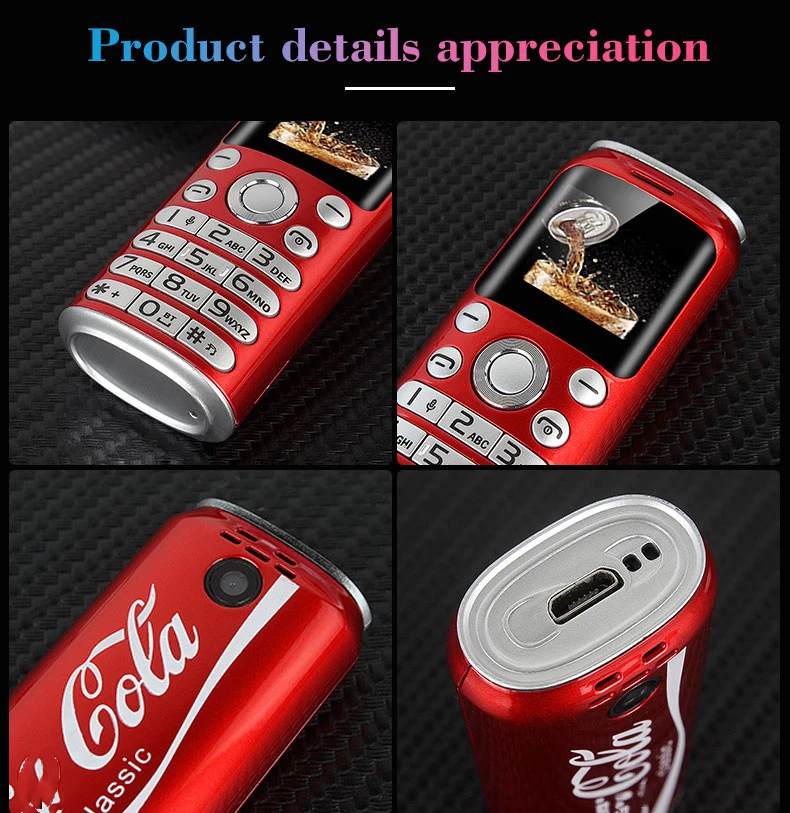 Pocket Mini Mobile Phone SATREND K8 1.0inch cola shape Telefone MP3 Bluetooth dialer earphone Call recording small Cellphone