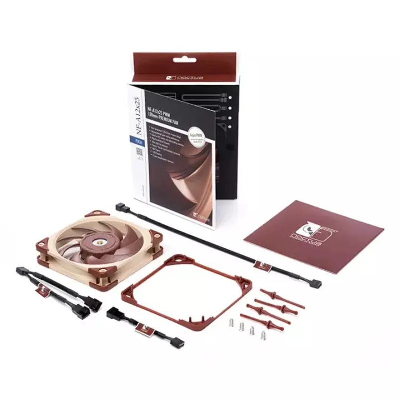 Noctua NF-A12x25 PWM, ventilatore silenzioso Premium con cavo adattatore di alimentazione USB, 4 Pin, versione 5V (120mm, marrone)