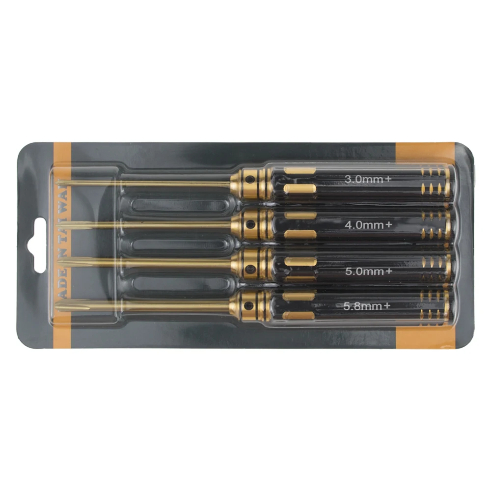 4pcs Titanium Plating 3/4/5/5.8mm Screwdriver for RC Helicopter Car Drone Aircraft Model Repair Tools