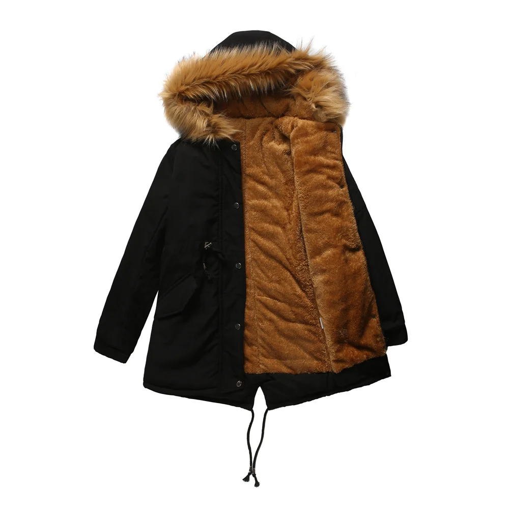 New Plus Size Winter Clothes Women's Hooded Faux Fur Jacket Thick Warm Plus Velvet Outwear 2024 Parkas Female Padded Coats