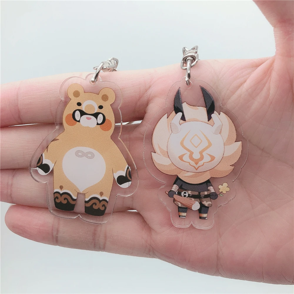 Impact Xiangling Guoba Hilichurl Keychain Cosplay Accessories Key Chain Pendant Cartoon Badge