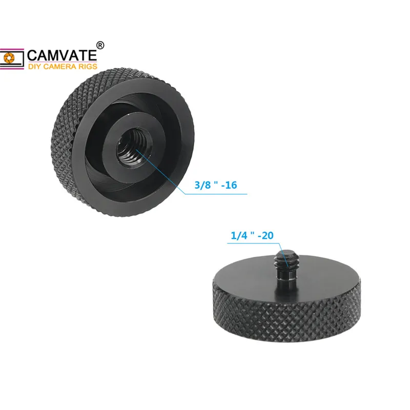 CAMVATE 2 Pieces Standard Universal Thread Screw Adapter With 1/4"-20 Male To 3/8"-16 Female For DSLR Camera /Camera Tripod New