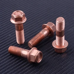 DWCX 42mm M10 x 1.5 Threaded Turbo Stud Screw Flange Nuts Kit Alloy Steel Fit for T3 T4 T5 T6 Turbocharger Accessories